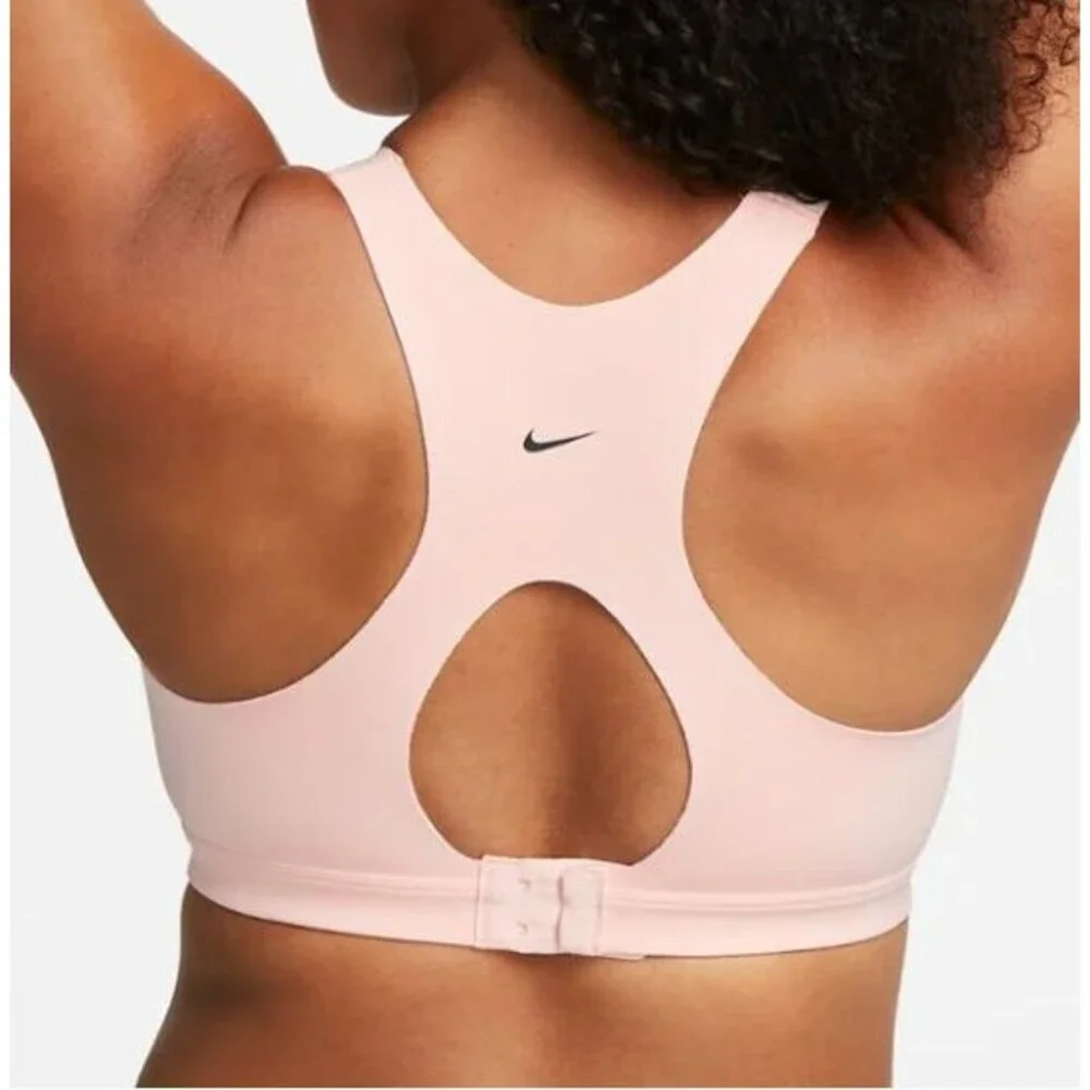Nike Dri-FIT Alpha High-Support Padded Zip-Front Sports Pink Bra Small